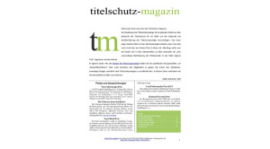 Titelschutz MAgazin Ausgabe Juni